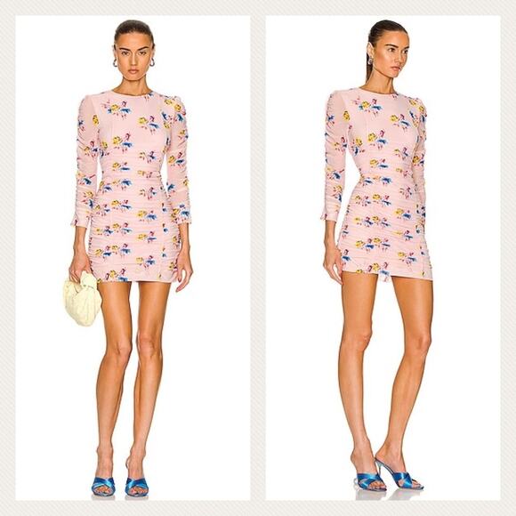 Ganni Floral Print Mini Dress Size 6 US - Picture 1 of 13
